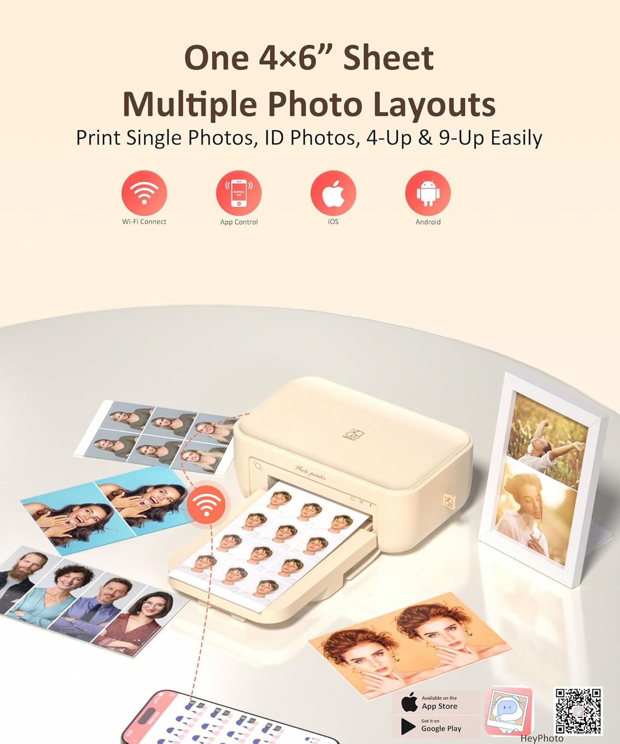 HPRT CP4100 4x6 Photo Printer with 108 Sheets & 2 Ribbons