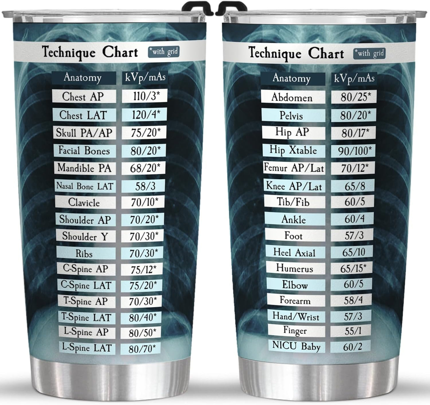 Radiologist Rad Tech 20 Oz Tumbler Metal,Mug Cupradiology Tech Gifts Xray Technique