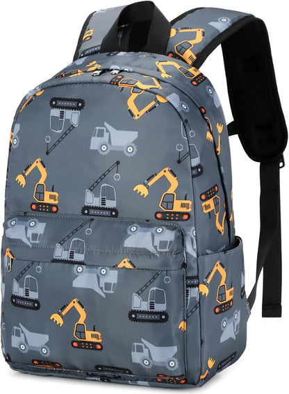 Wholesales Kids Boys Girls Toddler School Backpack Bookbags Engineering Car Grey