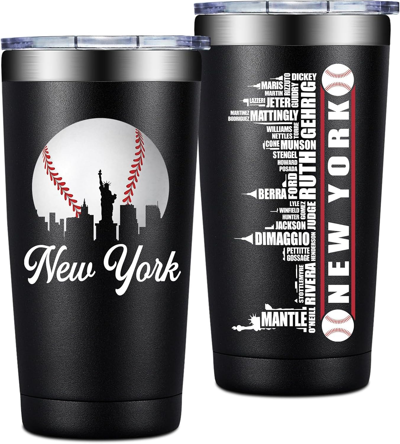 Birgilt Derek New York Jeter Baseball Tumbler Tea Travel Mug Cup Gifts Black