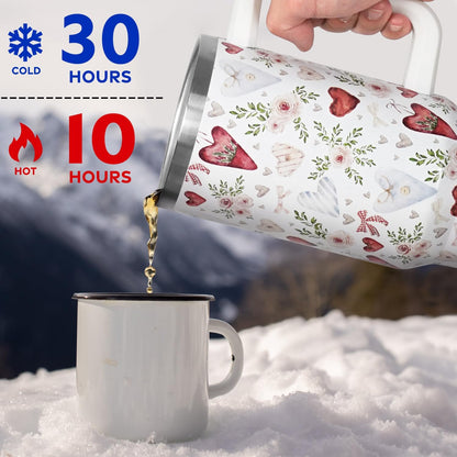 Christmas 40 oz Tumbler with Handle and Straw Lid,Cute Valentine's Day Spring Gift for Her Women Girlfriend Wife Red Heart Floral Vacuum Insulated Leak Proof Stainless Steel Coffee Cup Mug (Copy) (Copy)