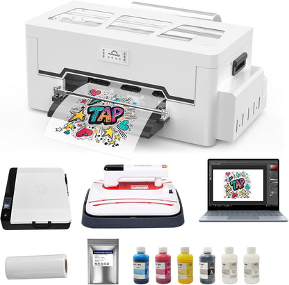 Peacock 33 A3 DTF Printer XP600 Kits With DTF supplies Oven Heat Press