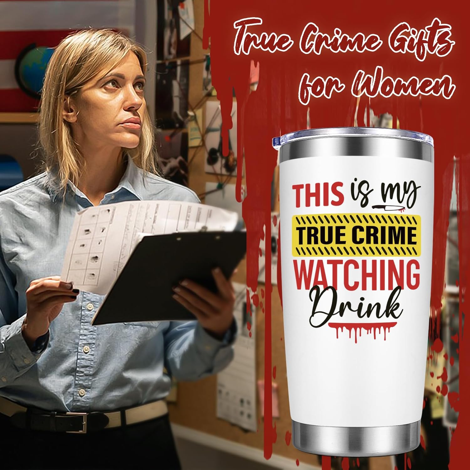 This is My TRUE CRIME Watching Drink 20oz Insulated Tumbler Mug Gift