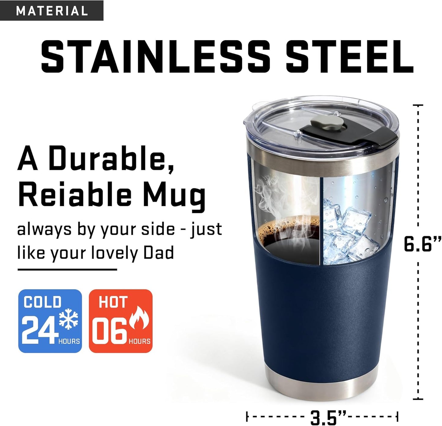 20oz Stainless Steel Tumbler Tea Travel Coffee Mug Cup Gifts For Men