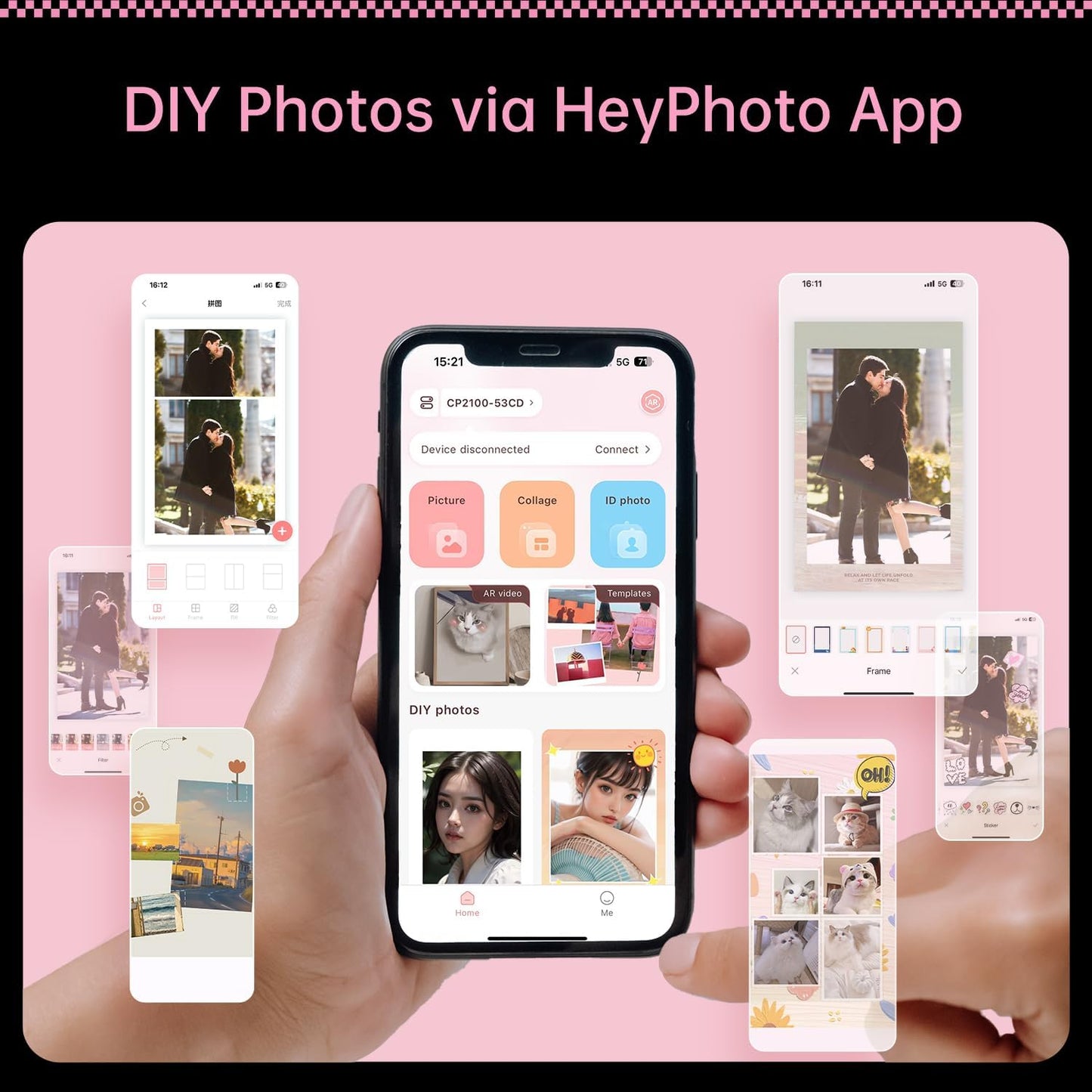 HPRT CP2100 Portable 2 * 3 Instant Photo Printer for iPhone Android