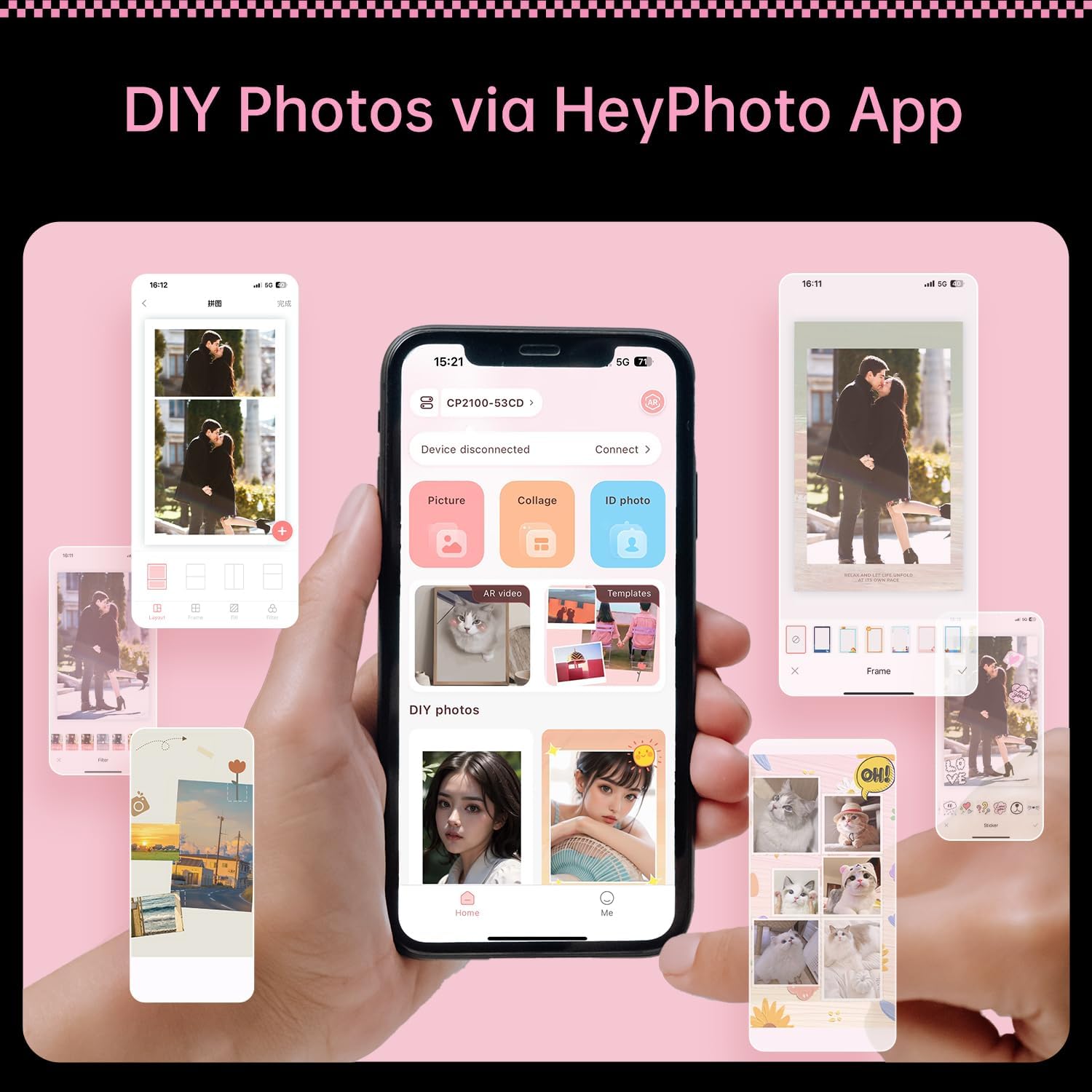 HPRT CP2100 Portable 2 * 3 Instant Photo Printer for iPhone Android