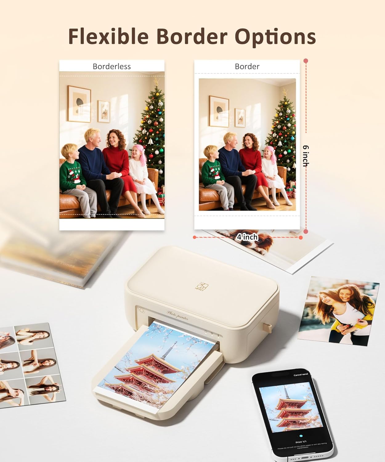 HPRT CP4100 4x6 Photo Printer with 108 Sheets & 2 Ribbons