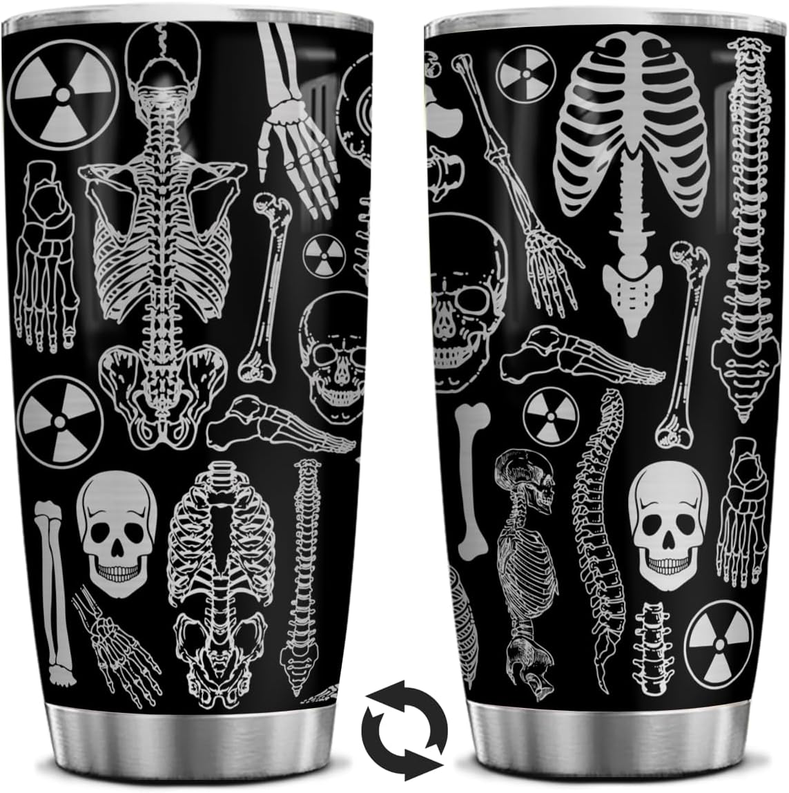 Radiologist Rad Tech 20 Oz Tumbler Metal,Mug Cupradiology Tech Gifts X-ray Black