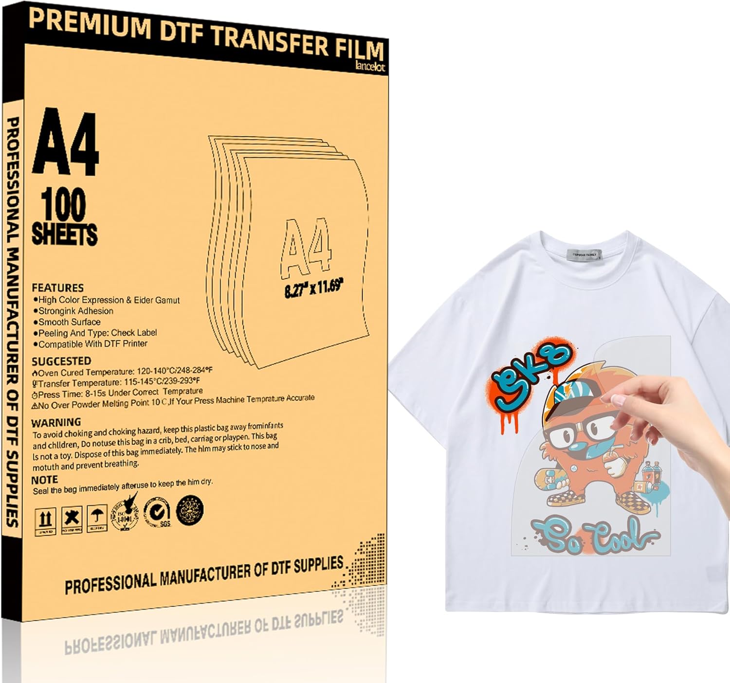 Lancelot A4 DTF Transfer Film Sheets T shirt Printing Paper