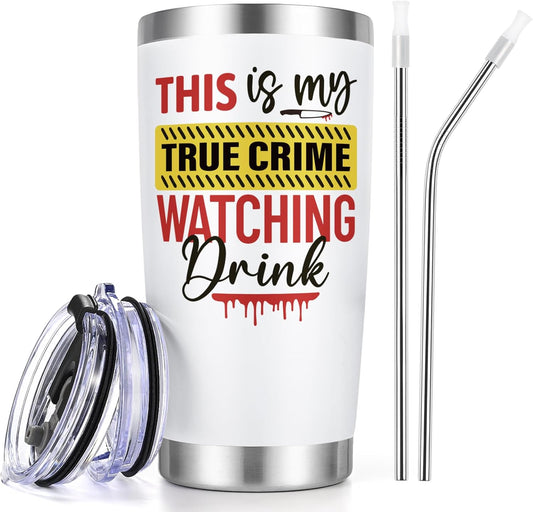 This is My TRUE CRIME Watching Drink 20oz Insulated Tumbler Mug Gift