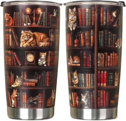 Radiologist Rad Tech 20 Oz Tumbler Metal,Mug Cupradiology Tech Gifts cat bookshelf