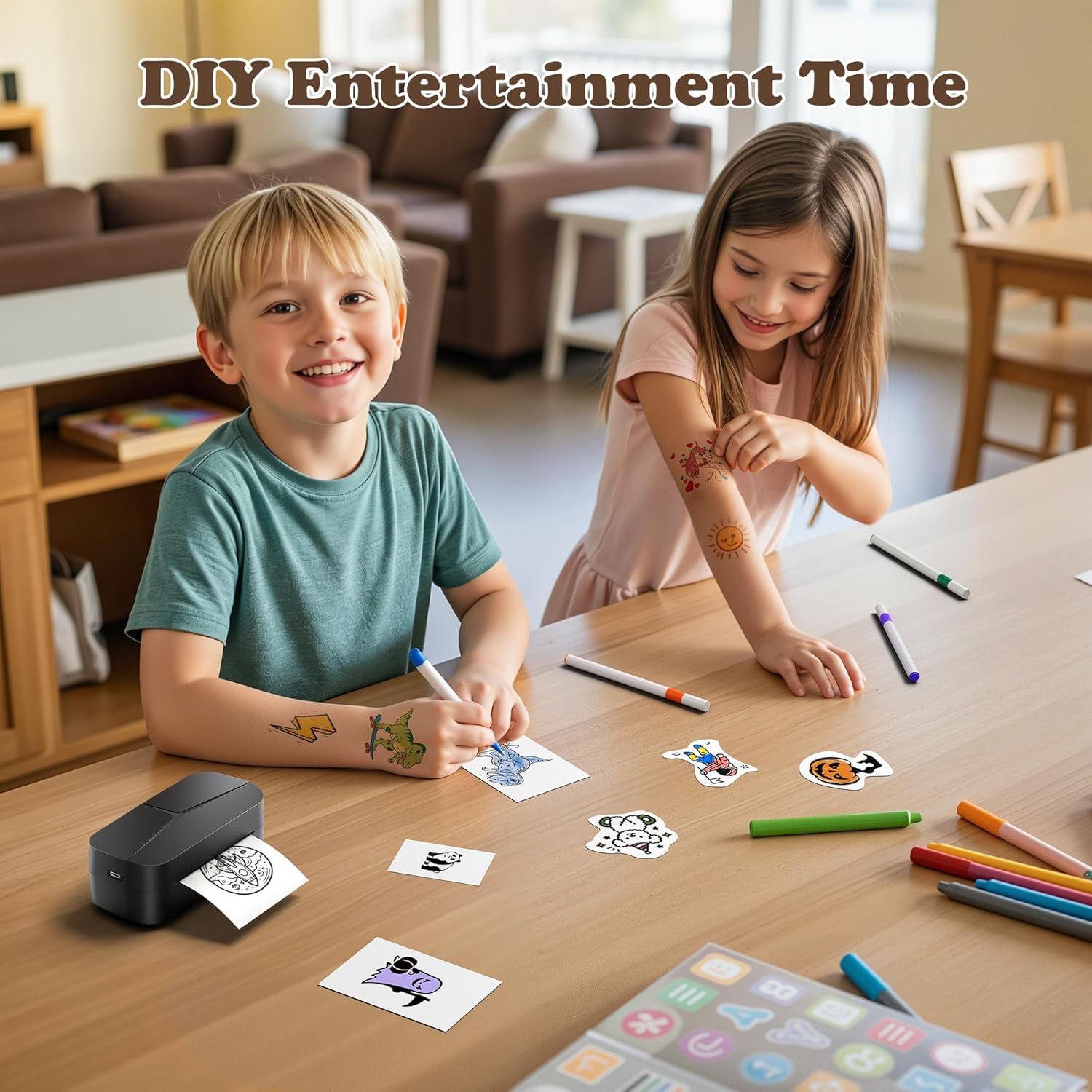 Phomemo TK32 Temporary Tattoo Printer Kit 50 Papers 8 Markers