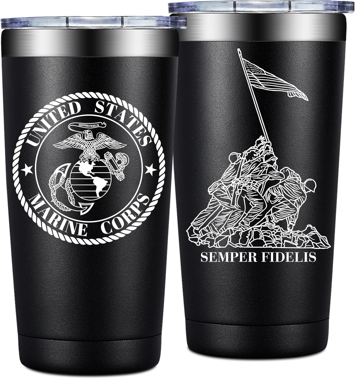 Usmc Anniversary Christmas Gift For Men 20oz Tumbler Coffee Cup Mug Marine Corps Black