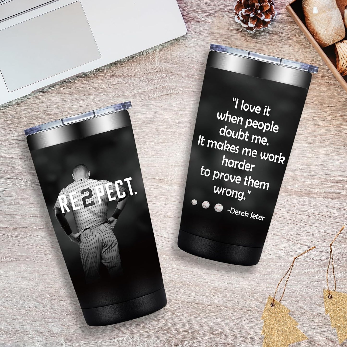 Birgilt Derek New York Jeter Baseball Tumbler Tea Travel Mug Cup Gifts