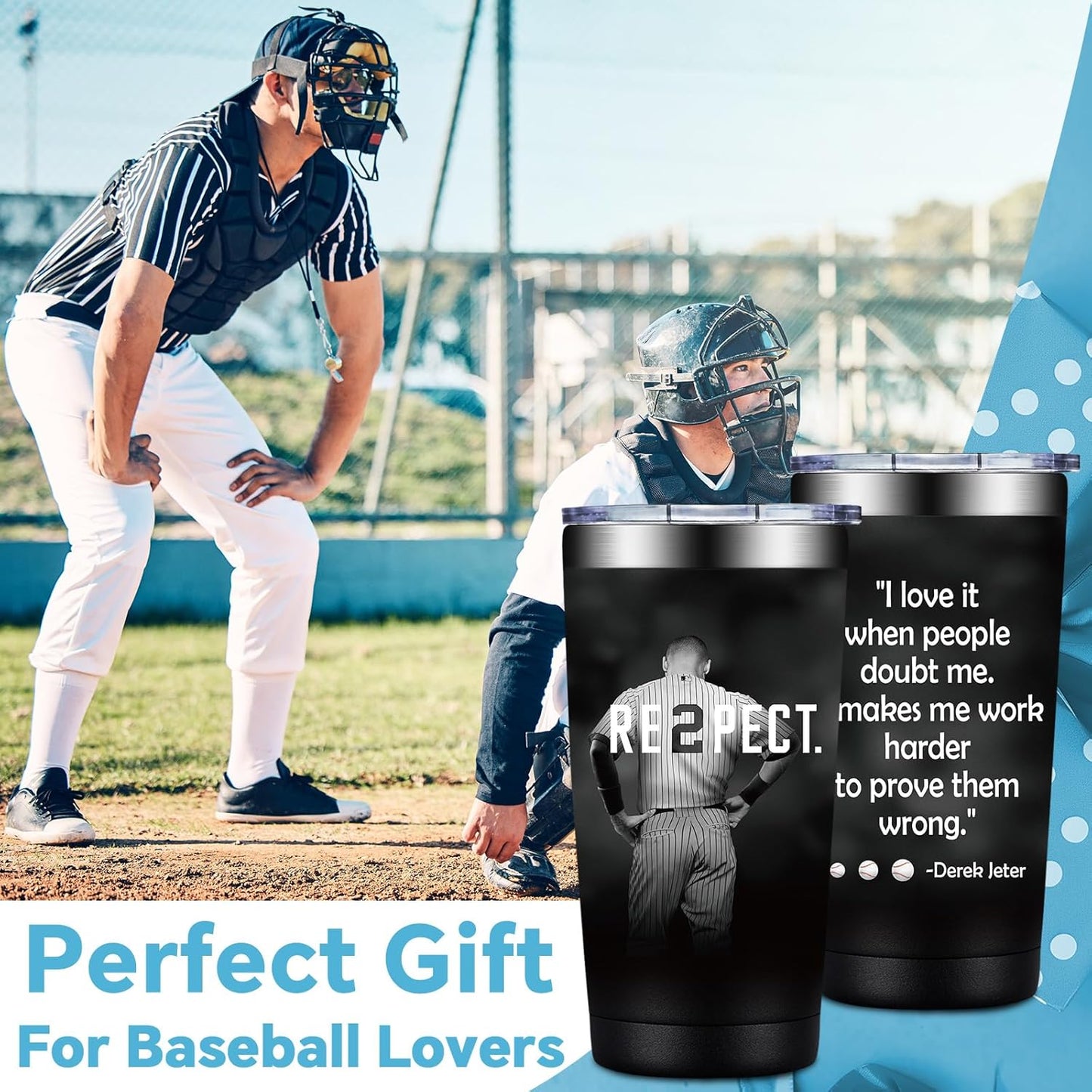 Birgilt Derek New York Jeter Baseball Tumbler Tea Travel Mug Cup Gifts