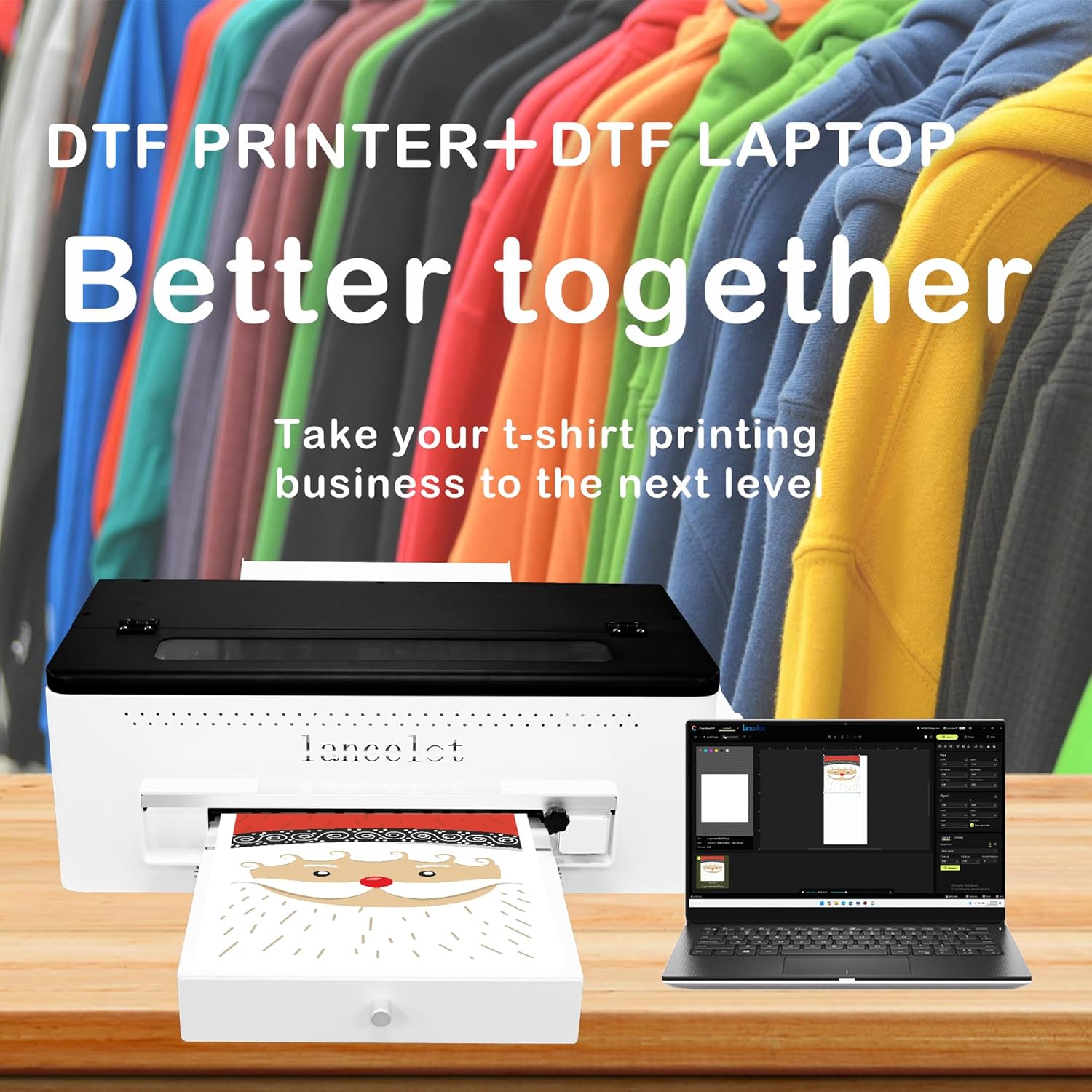 Lancelot A3 L1800 DTF Printer Bundle Printer+Oven+Laptop+consumable - Colorsprinter
