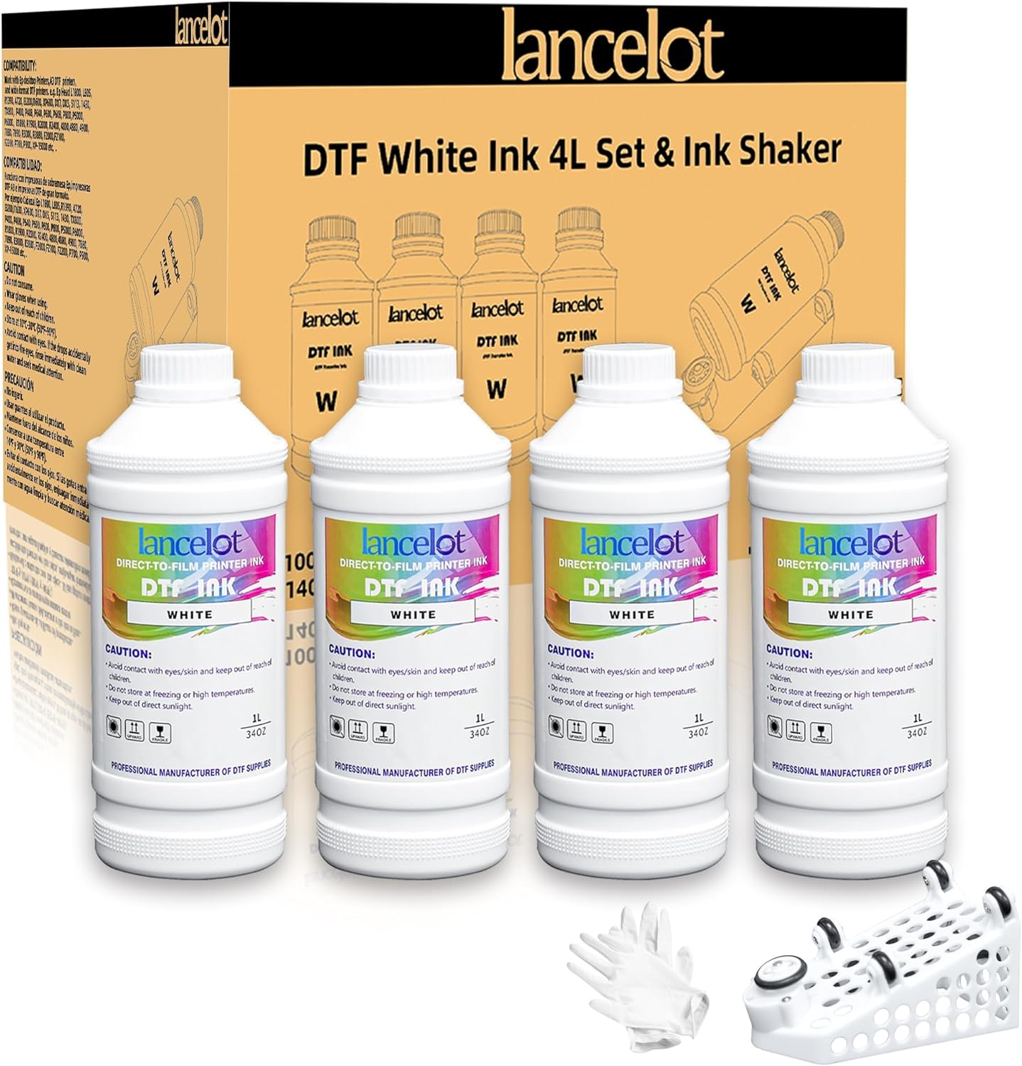 Lancelot DTF White Ink 1000ml×4 for I3200/XP600/I1600