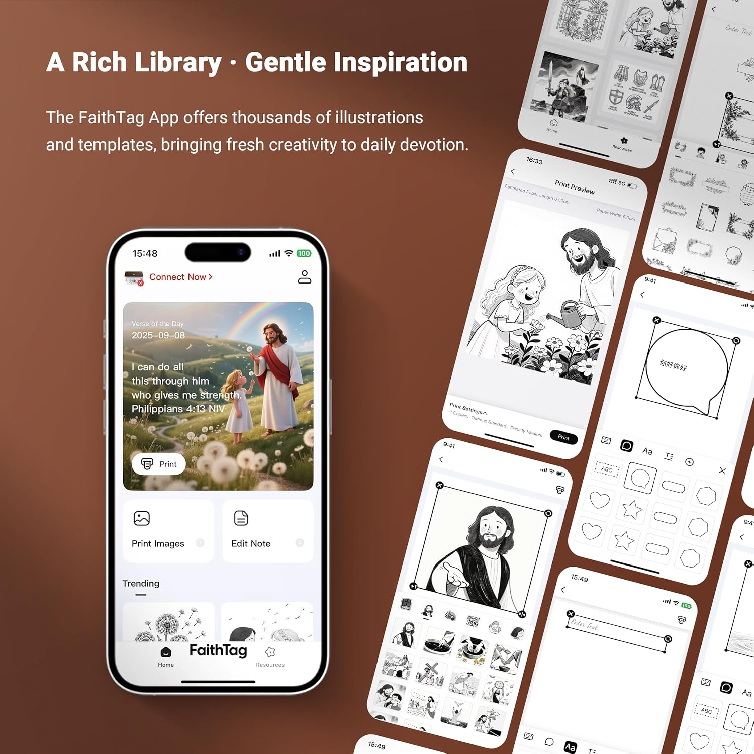 Bible Study Journaling Sticker Mini Printer Christian Gifts For Women