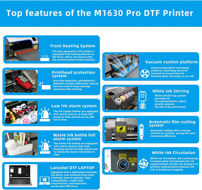 Lancelot M1630 Pro DTF Printer Bundle With DTF Shaker Laptop Supplies