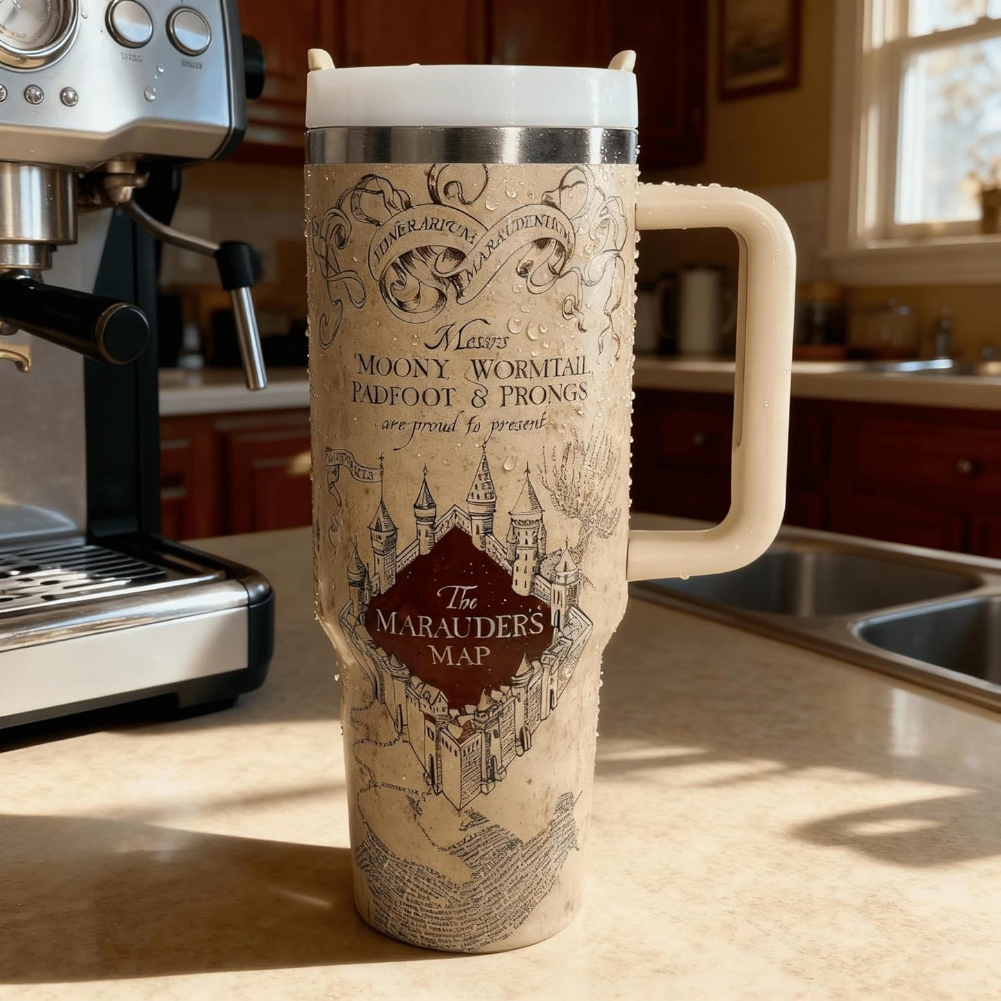 Wizard Magic Map Cup 40 oz Stainless Steel Tumbler Travel Mug Gifts