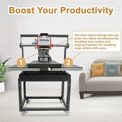 Auto 16x24 Dual-Platen Pneumatic Heat Press Machine