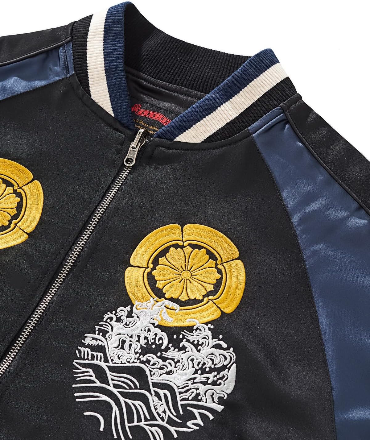 Koi Carp Embroidery Men Bomber Jacket Streetwear Windbreaker Hoodie