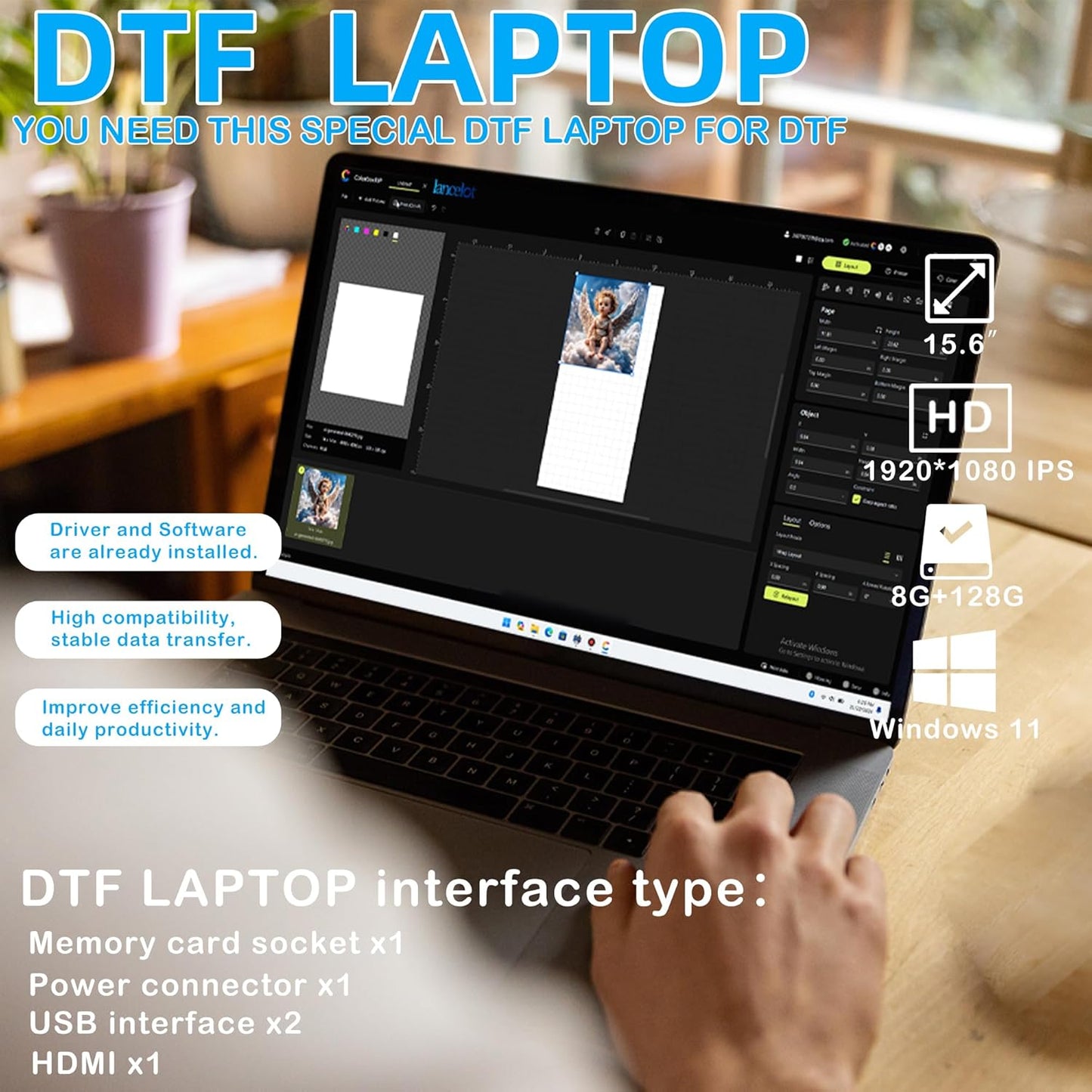Lancelot M1630 Pro DTF Printer Bundle With DTF Shaker Laptop Supplies