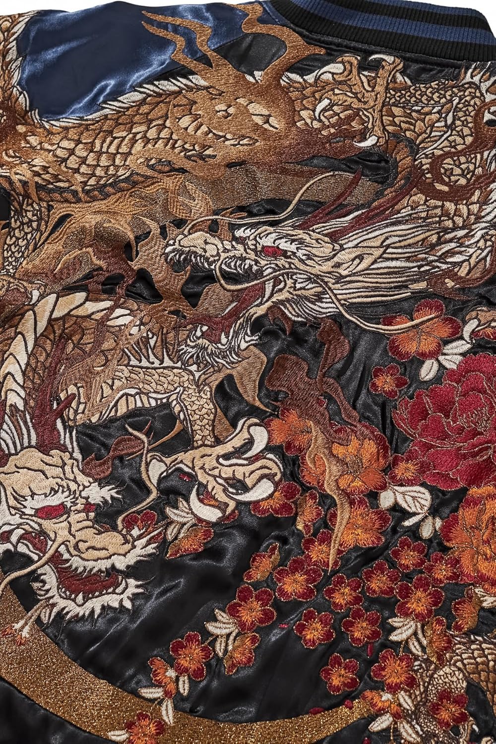 Dragon Floral Embroidery Bomber Jacket Hip Hop Casual Coat Sweetshirt