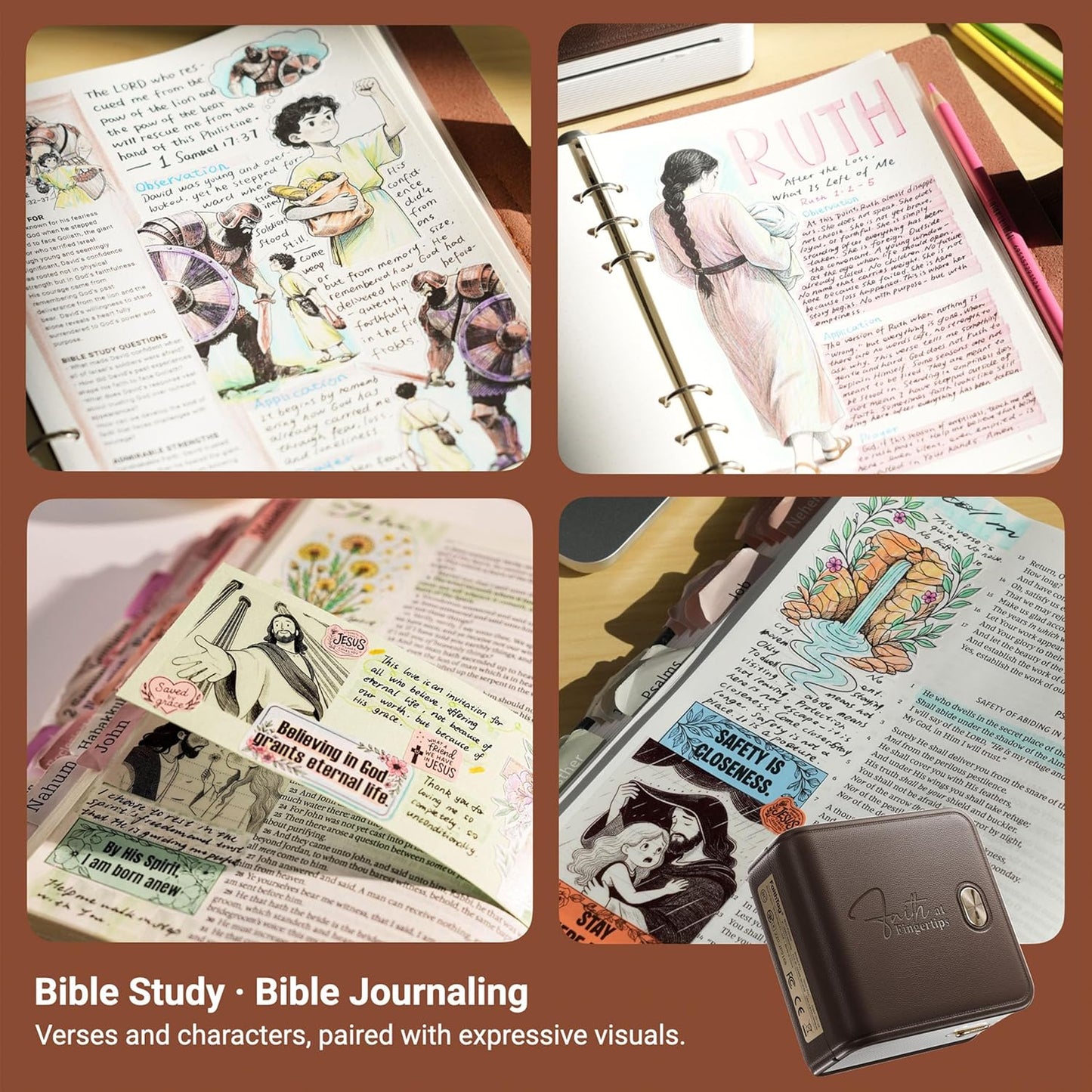 Bible Study Journaling Sticker Mini Printer Christian Gifts For Women