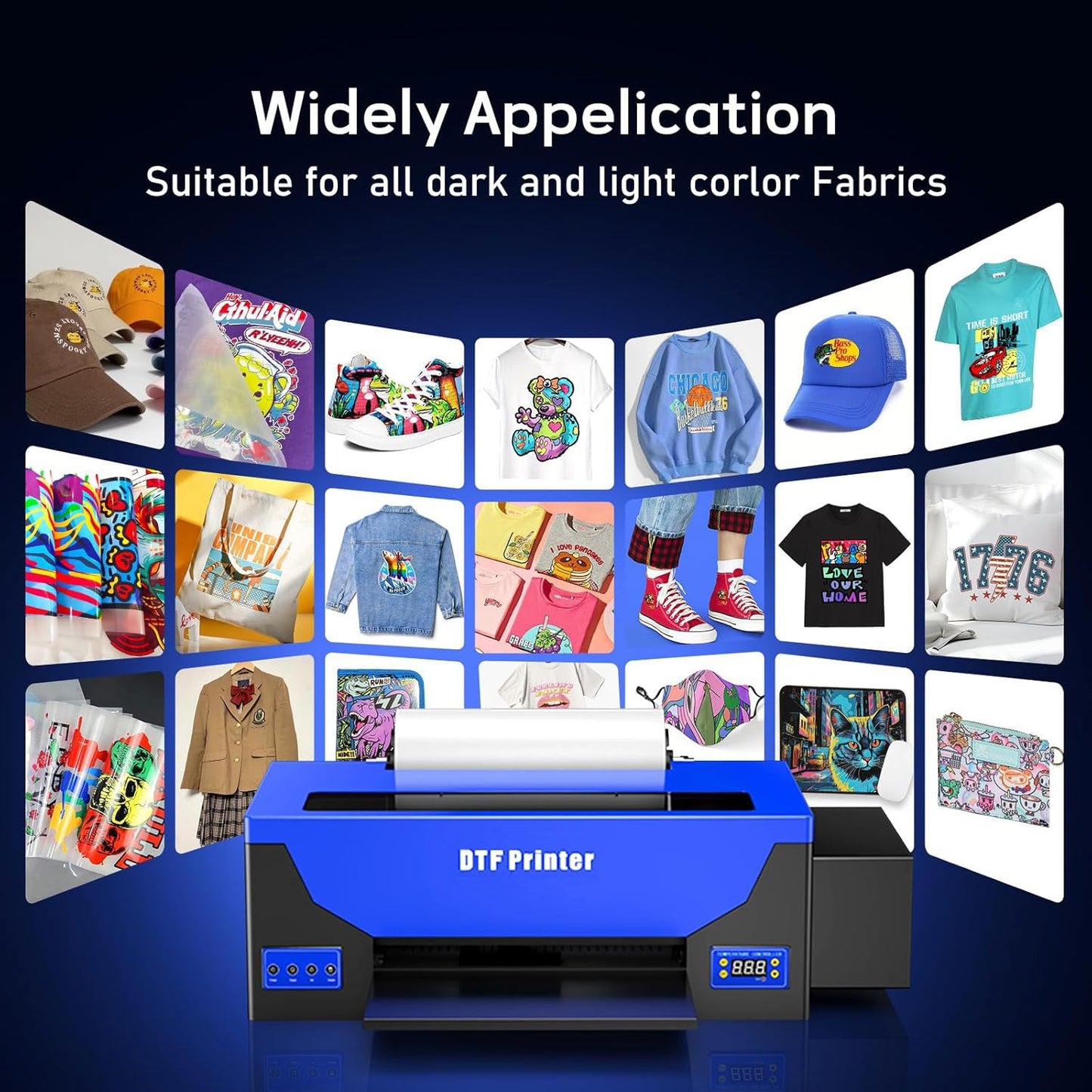 A3 DTF Printer Bundle L1800 Desktop T Shirt Oven Press Machine Kit