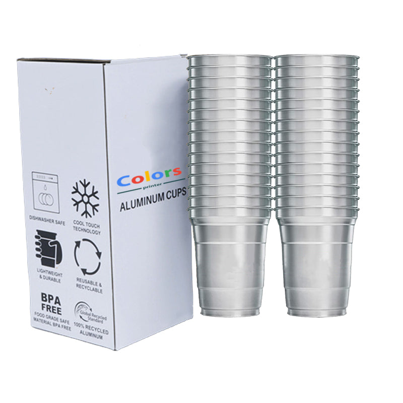 Wholesale Blank Custom Aluminum Cups 16 Oz Recyclable Solo Metal Cups - Colorsprinter