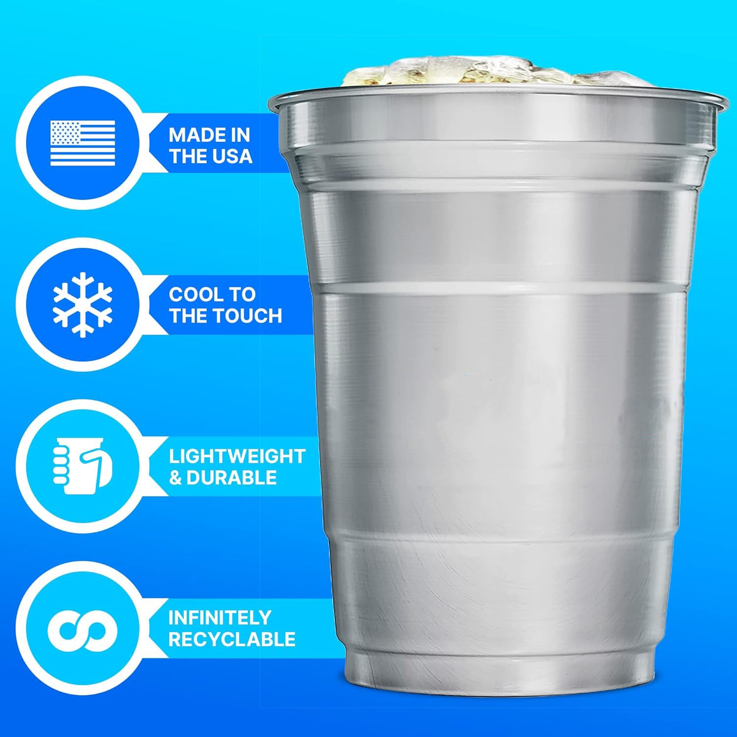 Wholesale Blank Custom Aluminum Cups 16 Oz Recyclable Solo Metal Cups