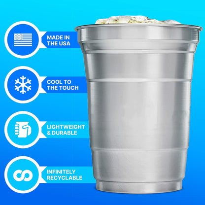 Custom Aluminum Cups Green Compostable Solo Party Drinking Beer Cups