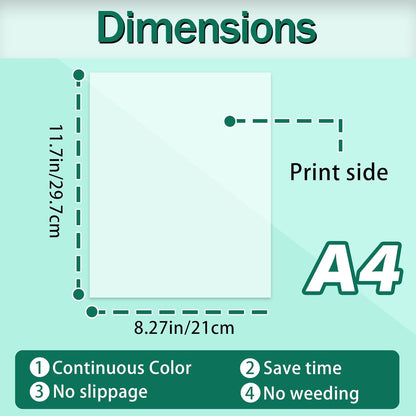 A4 Matte PET DTF Film 50/100 Sheets for T-Shirt & Textile Prints - Colorsprinter