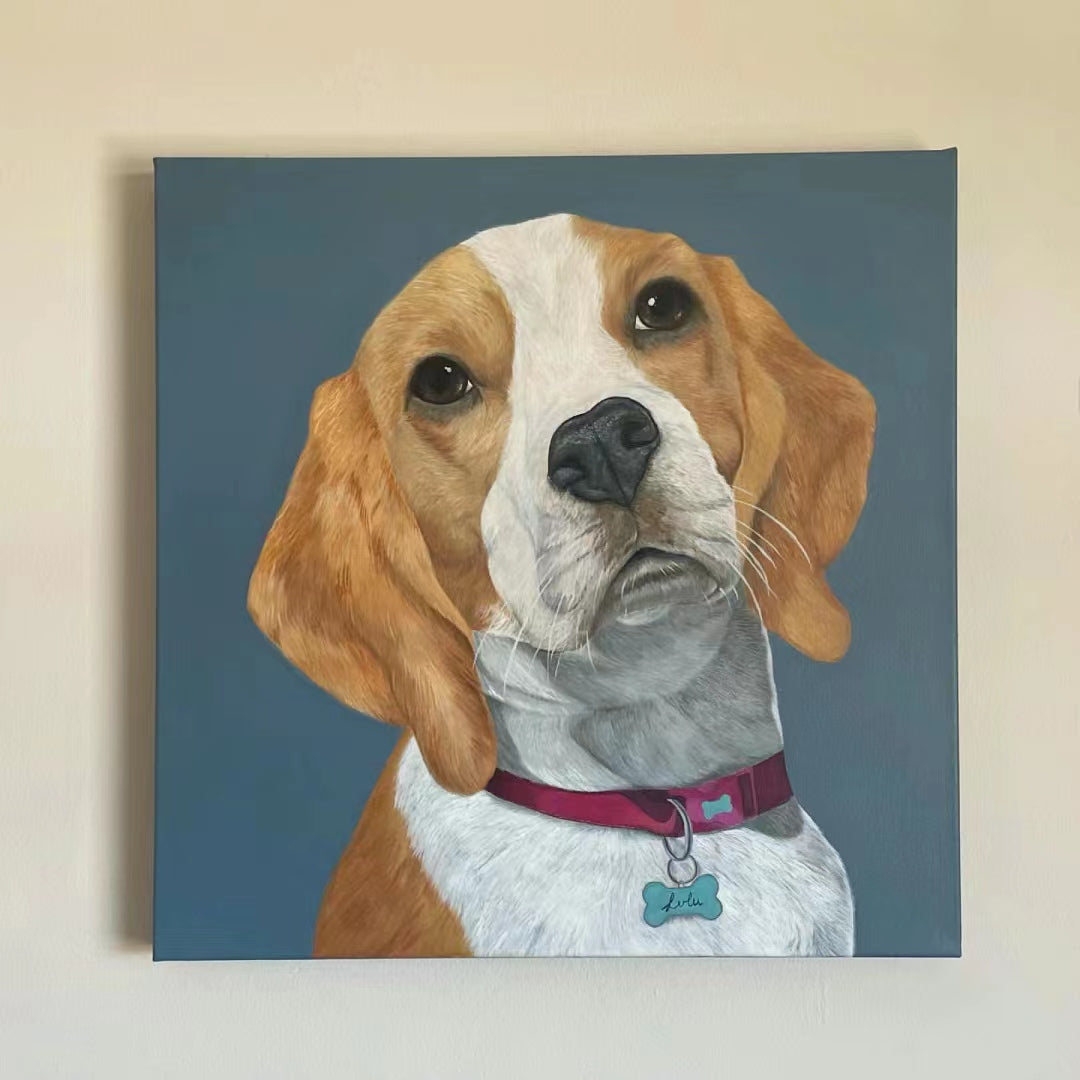 Personalized Dog Portrait Oil Painting Funny Canvas Photo Gifts