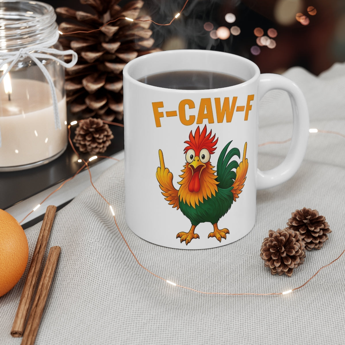 11oz Funny F-Caw-F Chicken FCAWF Mug Fun Tea Cup Gift