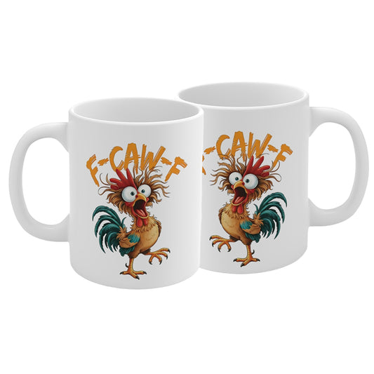 11oz F-Caw-F Funny Coffee Mug Tea Cup Gag Gifts for Men Women