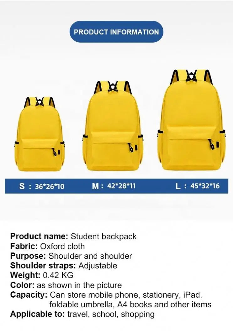 Blank Custom Oxford Casual Dual Shoulder Student Backpack