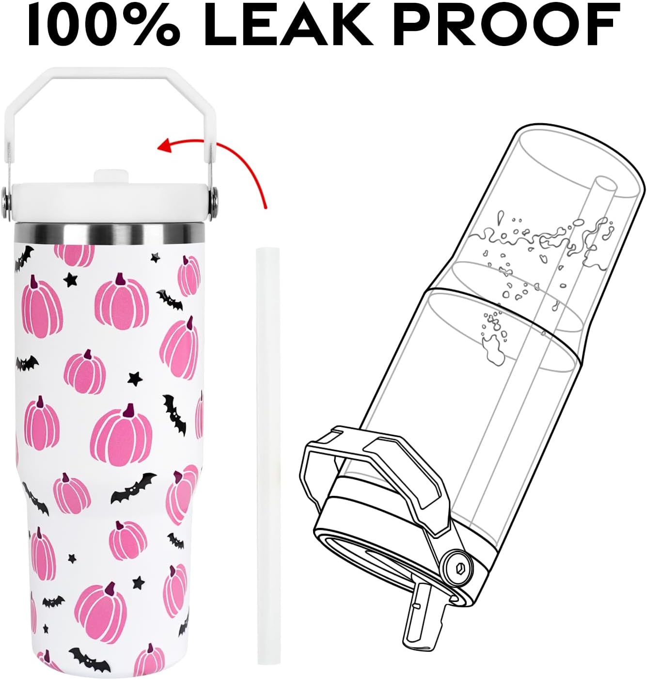 Halloween 30 Oz Stainless Steel Tumbler Steel Coffee Cup Mug Gift