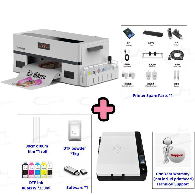 Kit de impresora DTF Haolic XP600 A3, equipo para impresión de camisetas