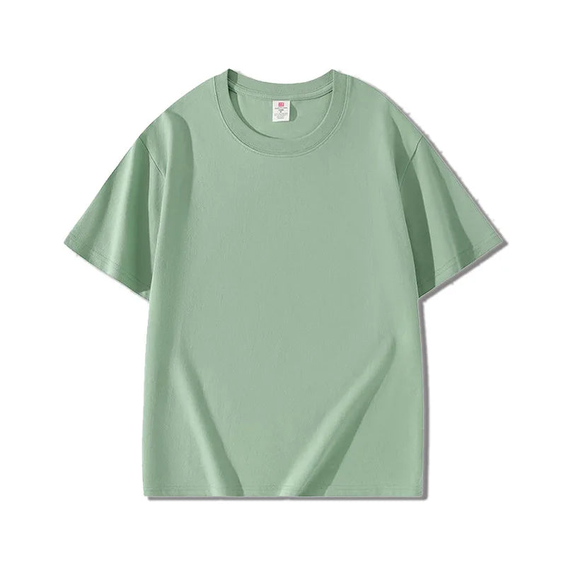 Blank Custom Cotton 220gsm Men Tshirts For Women Azure