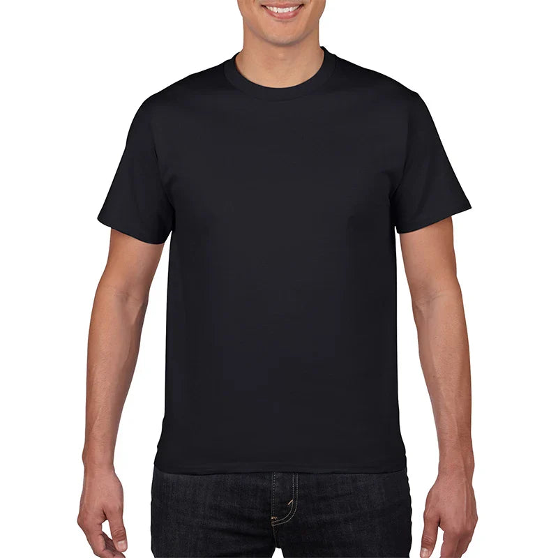 Wholesale Custom Logo 205G Cotton Men blank Black T Shirt