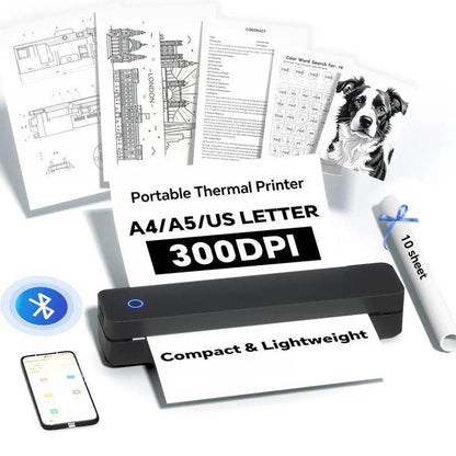 Portable Wireless Mobile A4 Mini Thermal Printer
