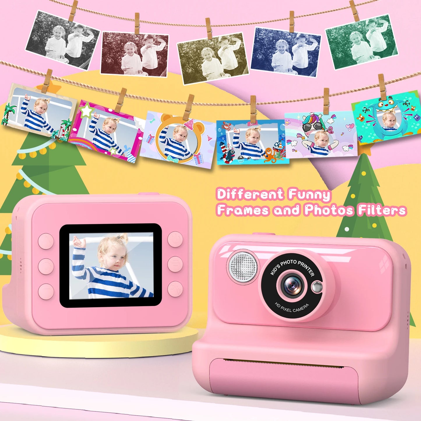 2.4 Inch Instant Print Camera For Kids Mini Camera Toy Gifts