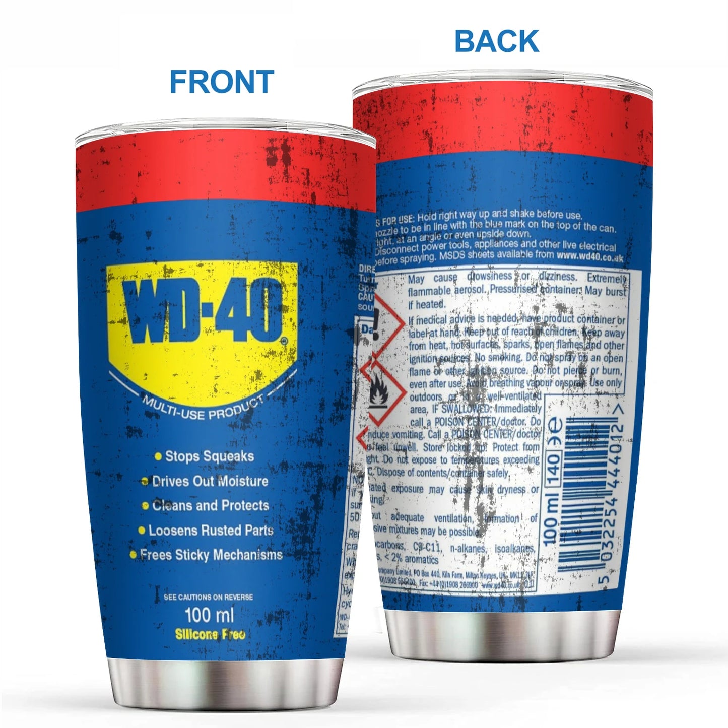 WD40 Engine Oil Stainless Steel Insulated Tumbler Gag Gifts For men