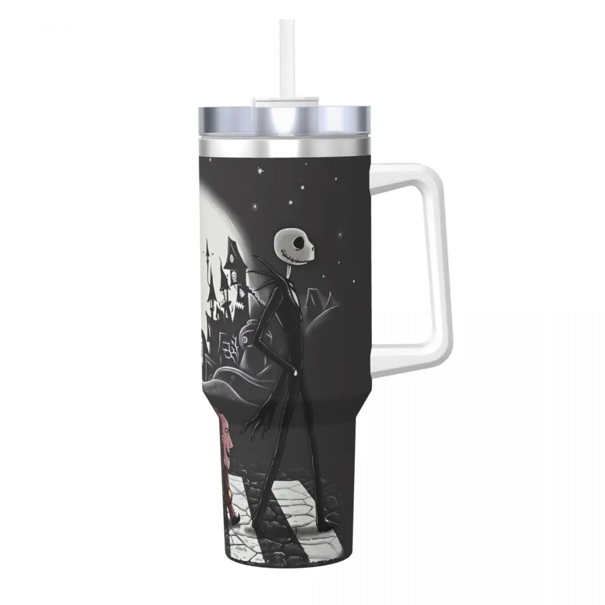 Nightmare Before Christmas Stainless Steel Tumbler Cartoon Driving Mugs Cup 40oz Thermal Cups Cold and Hot Milk Tea Water Bottle 1000-1500ml 8