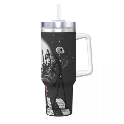Nightmare Before Christmas Stainless Steel Tumbler Cartoon Driving Mugs Cup 40oz Thermal Cups Cold and Hot Milk Tea Water Bottle 1000-1500ml 8