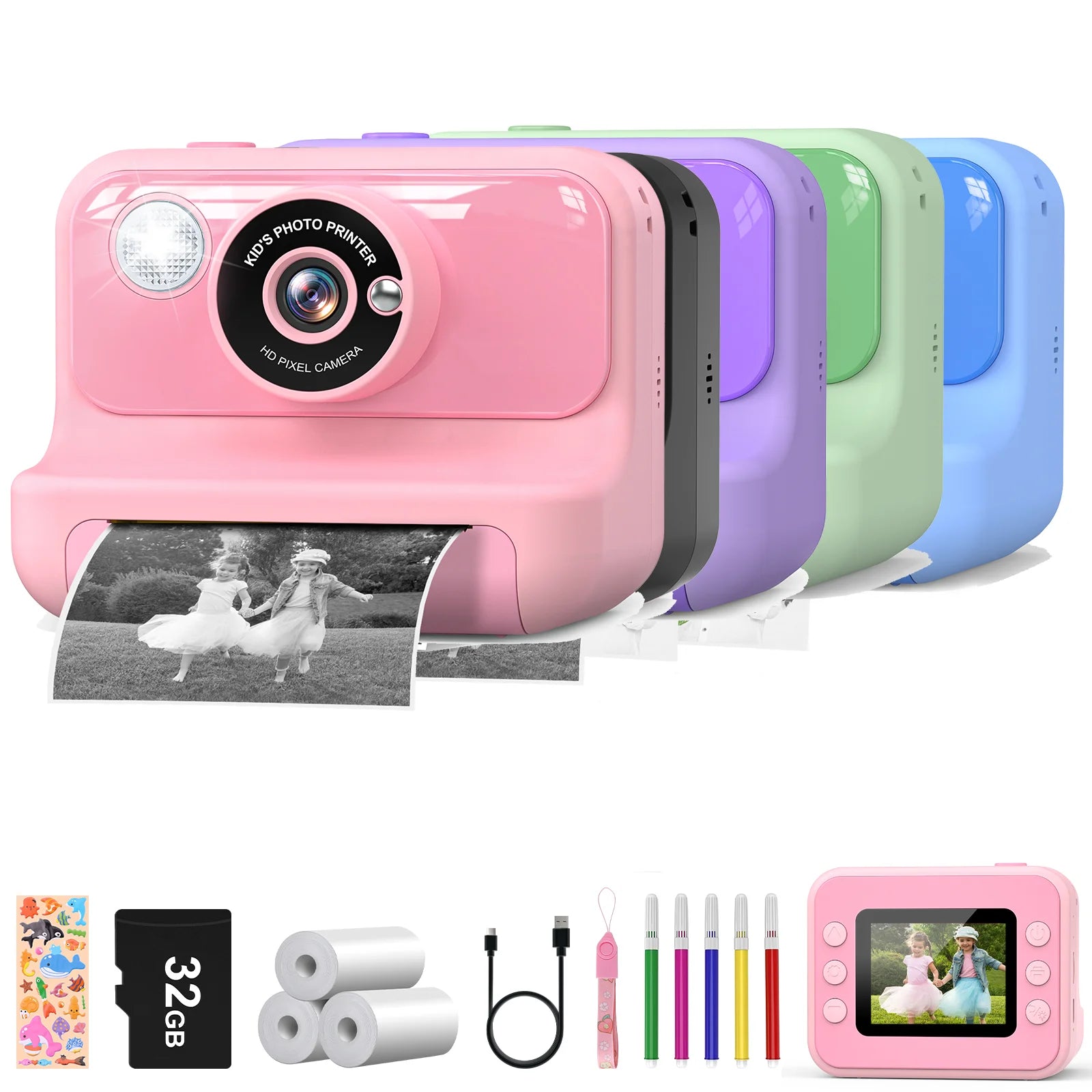 2.4 Inch Instant Print Camera For Kids Mini Camera Toy Gifts