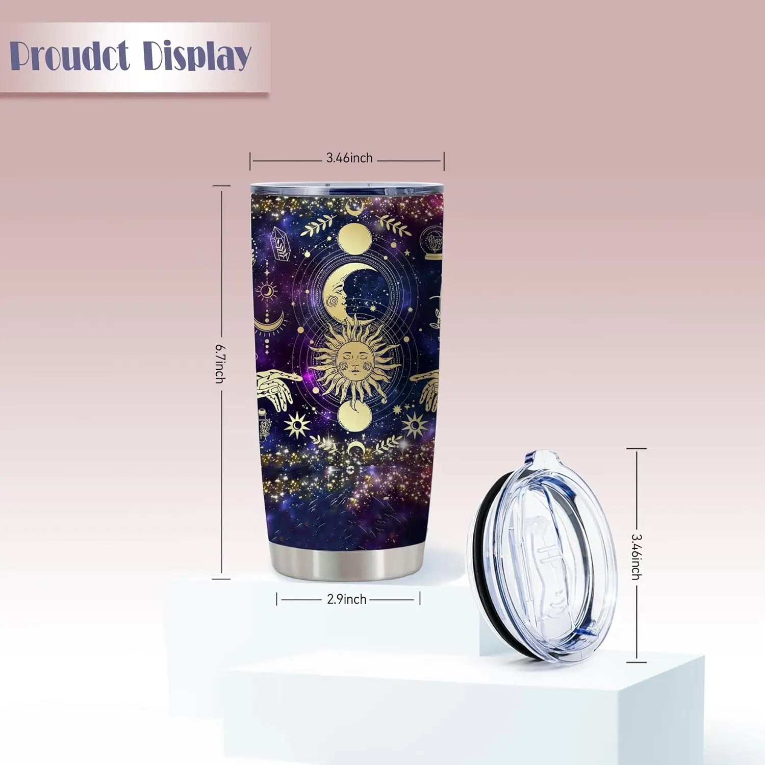 Stars And Moon Travel Mugs 20oz Coffee Tumbler Gag Gifts For Women