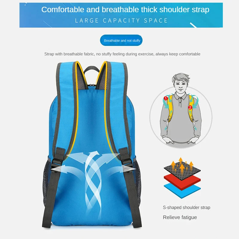 Blank Custom Waterproof Outdoor Lightweight Foldable Hiking Backpack